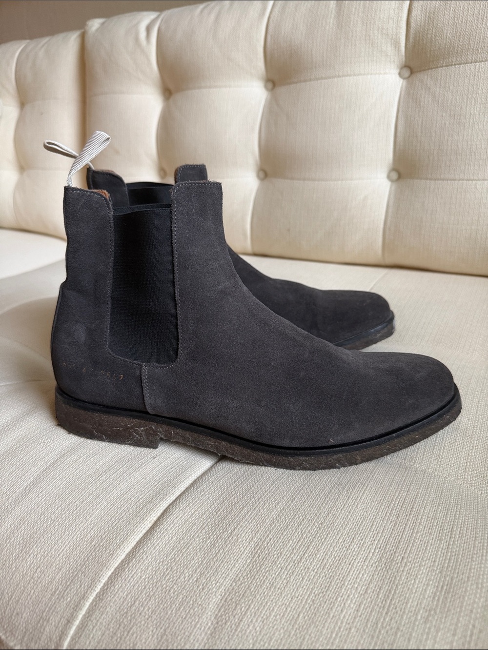 Common Projects Men's Suede Chelsea Boots in Dark Gray Euro 42 USA 9.5